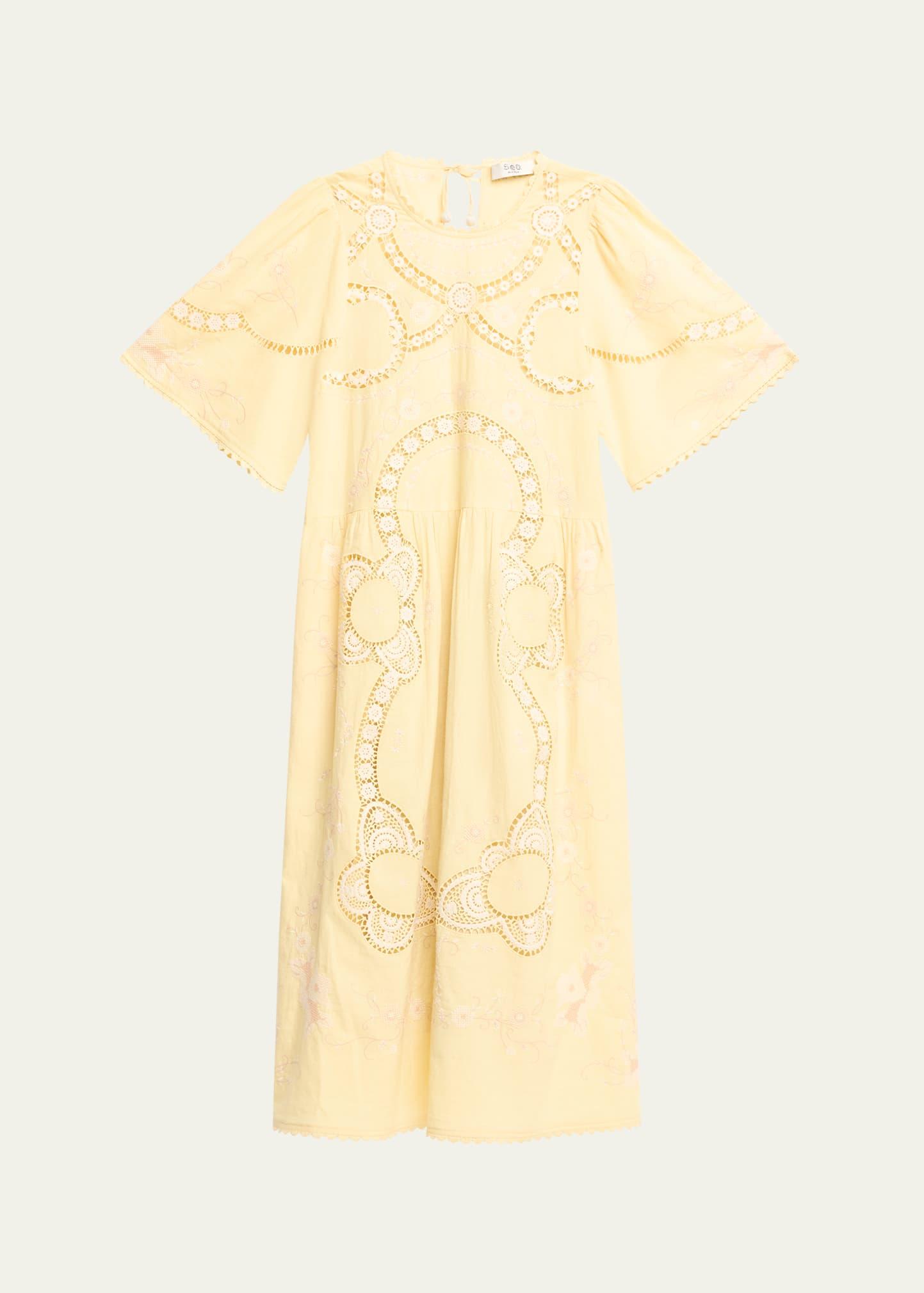 vesna embroidered midi dress