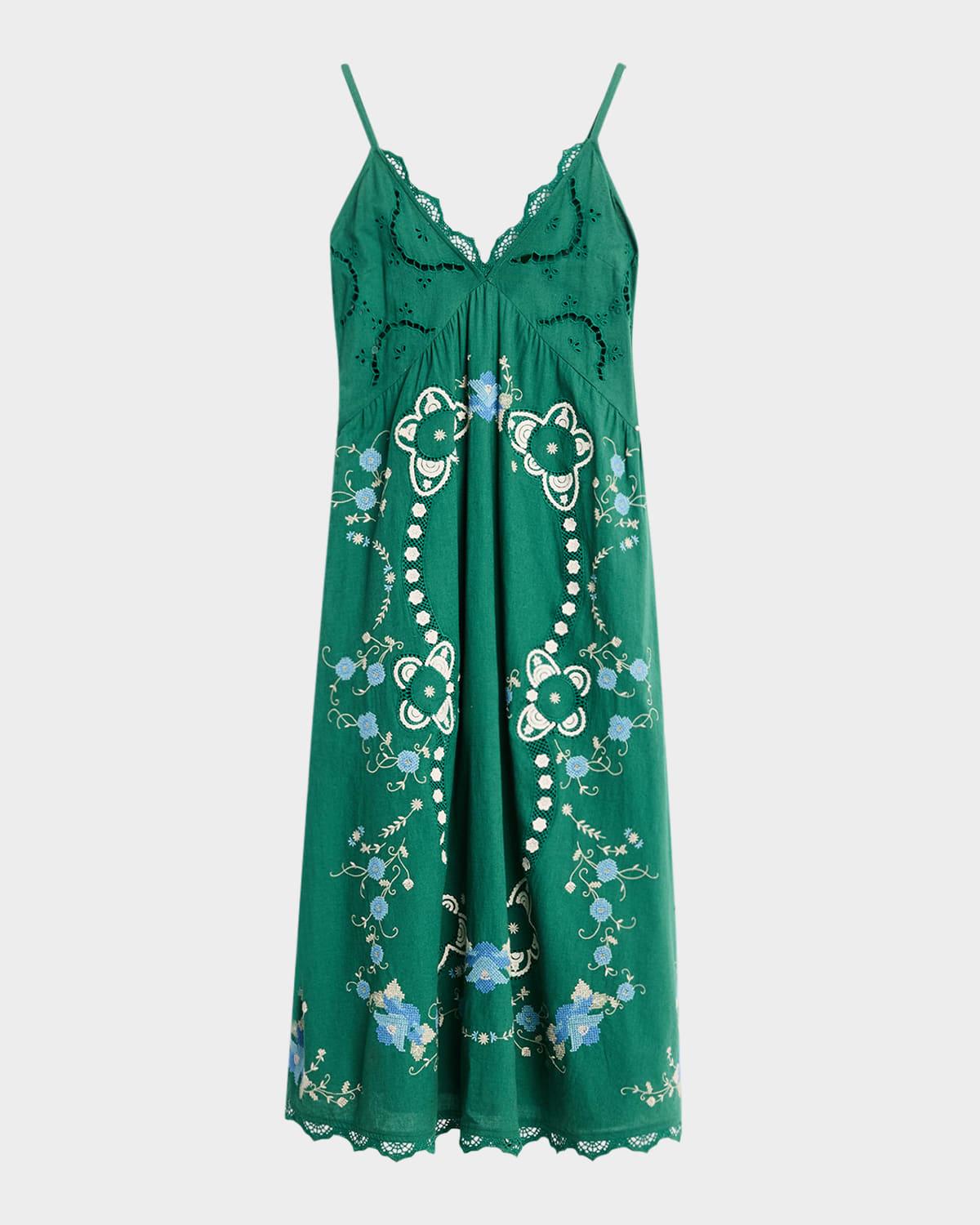 vesna embroidered slip dress
