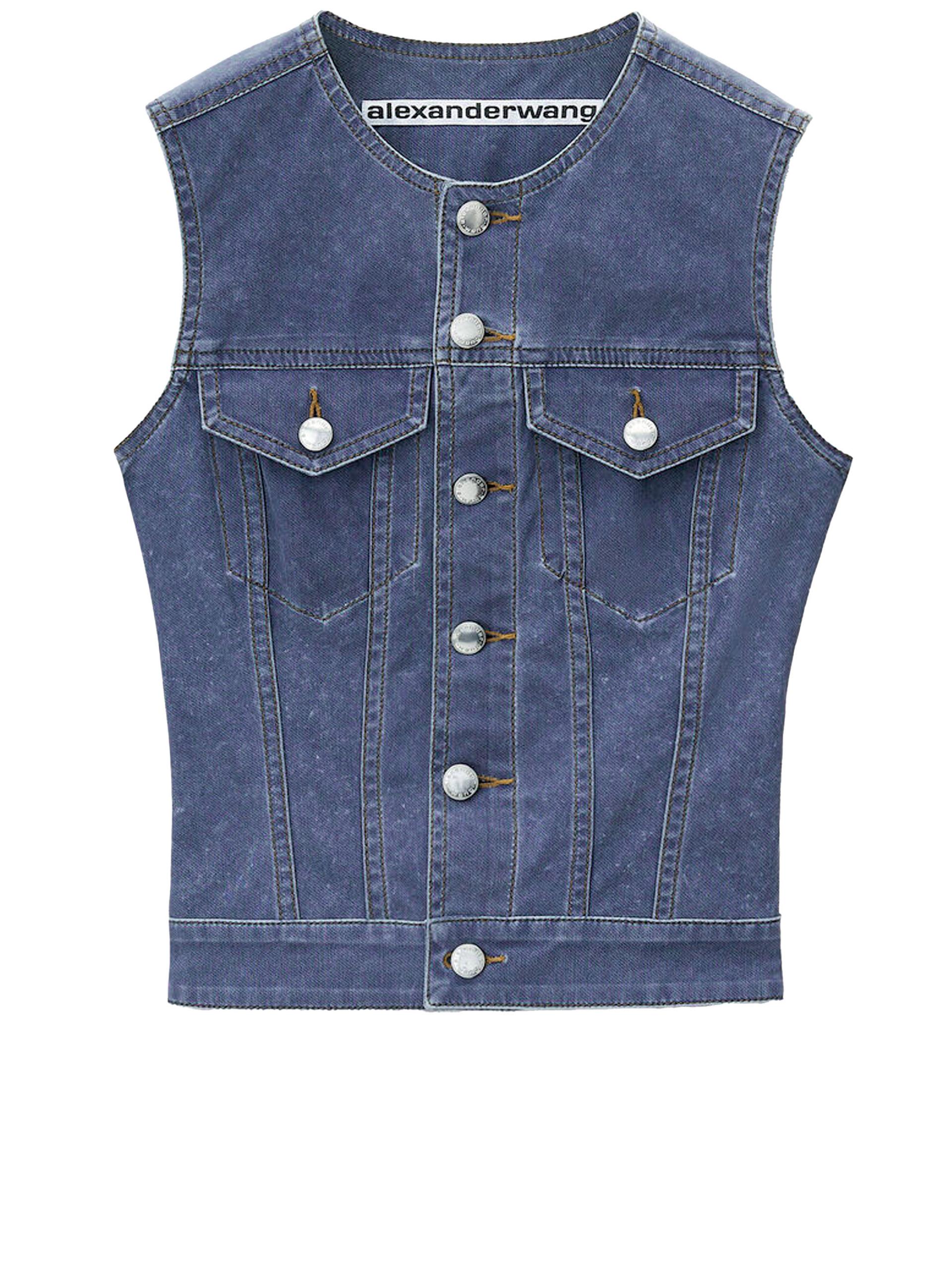 vest in denim trompeloeil