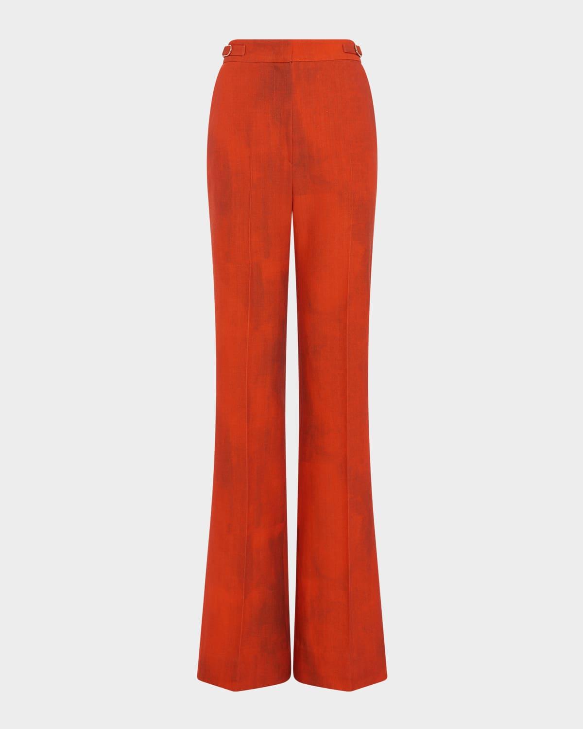 vesta wide-leg wool pants with belted detail