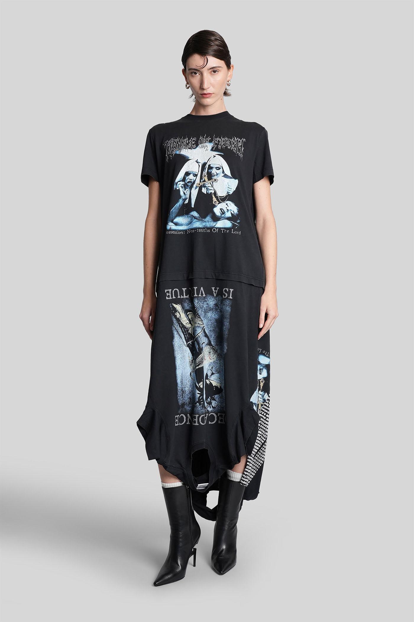 vetements long dress in black cotton
