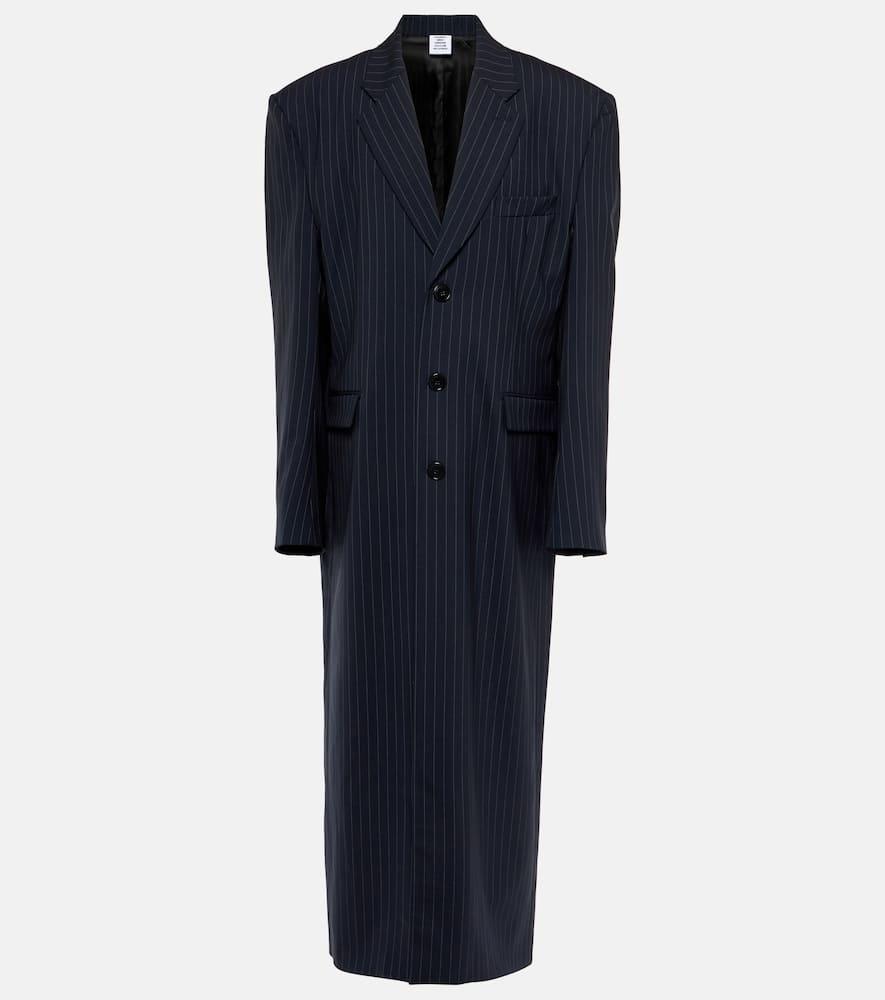vetements oversized pinstriped wool coat
