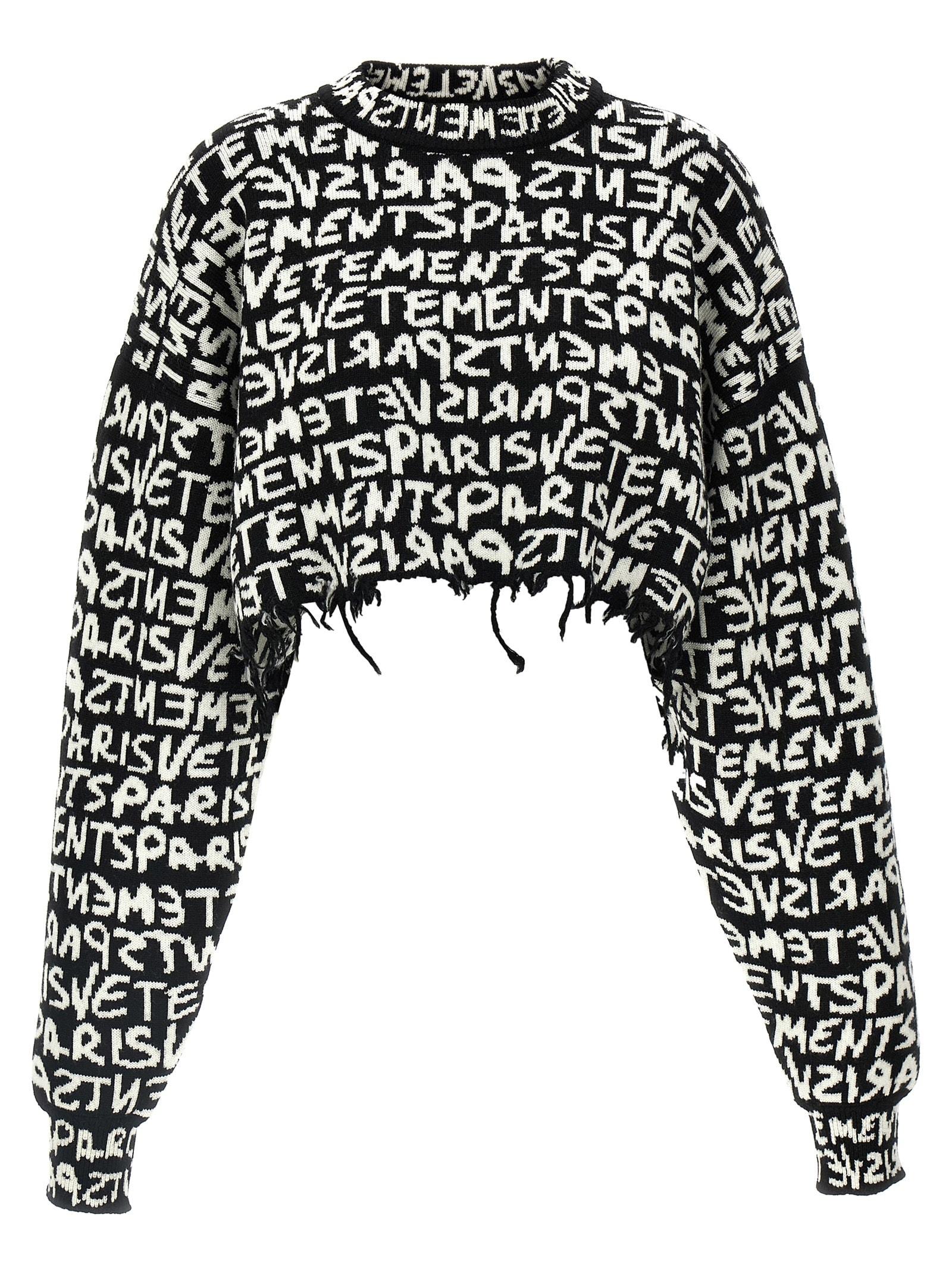 vetements paris monogram cropped sweater