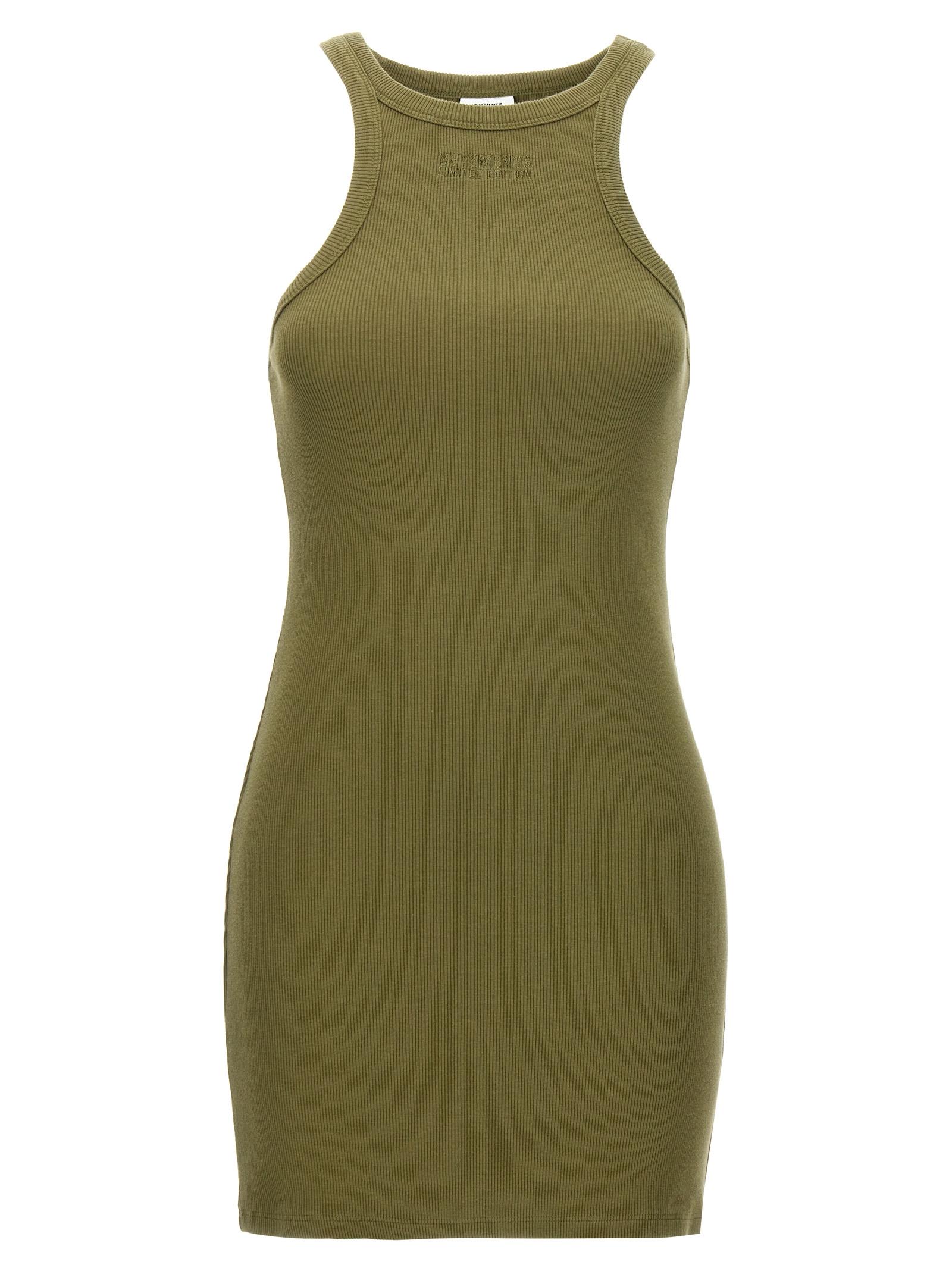 vetements racing tank top dress green cotton - women