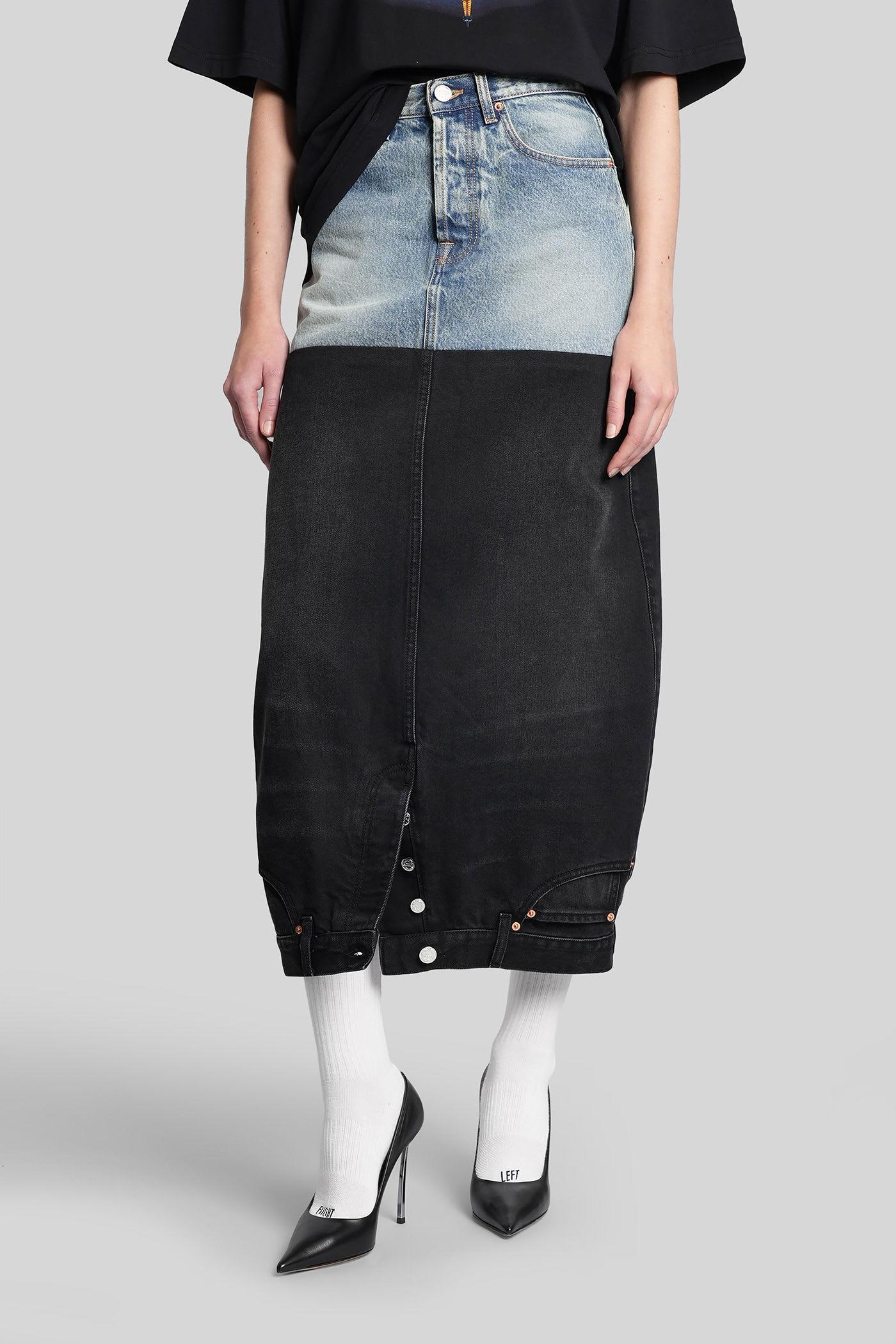 vetements skirt in blue cotton