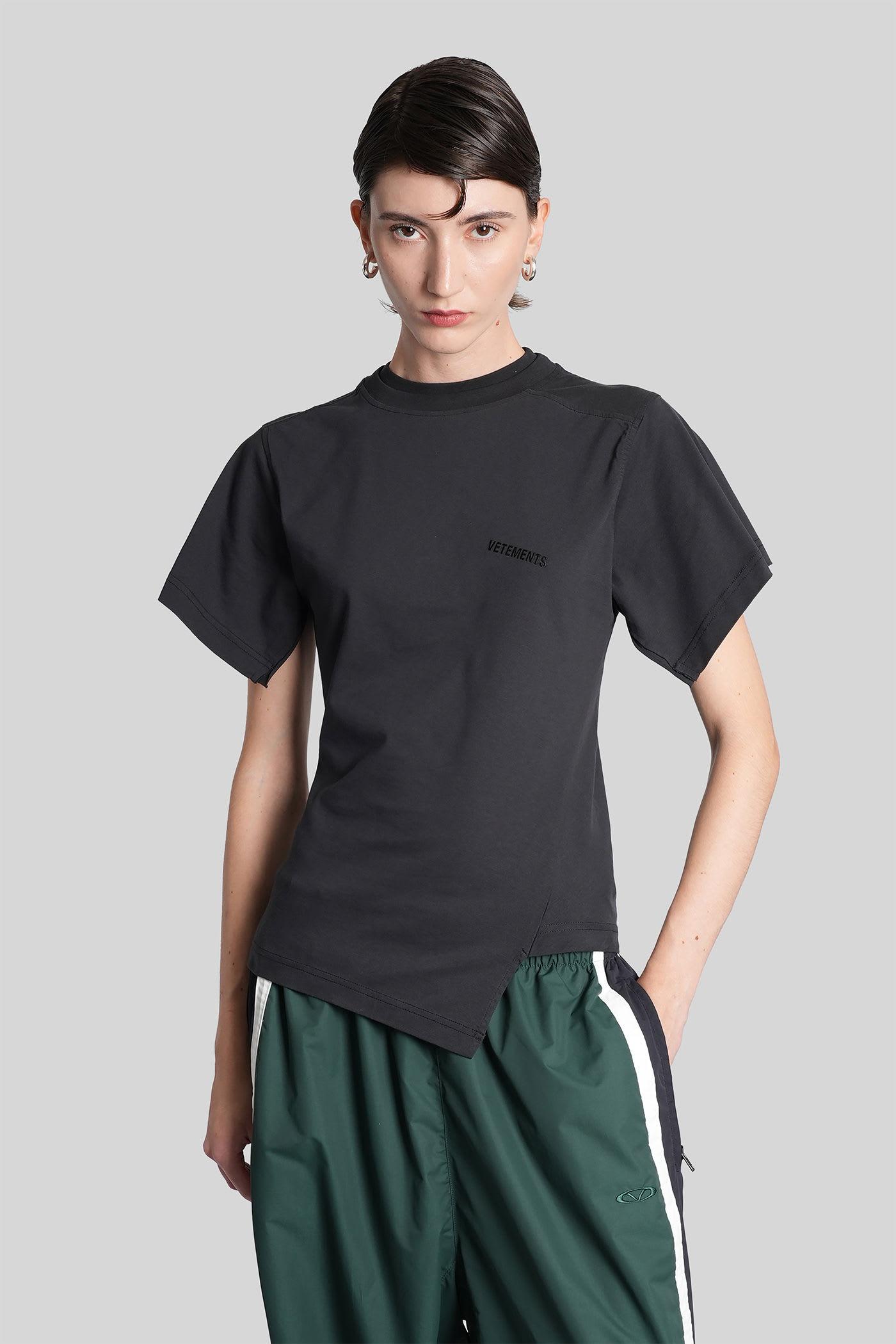 vetements t-shirt in black cotton