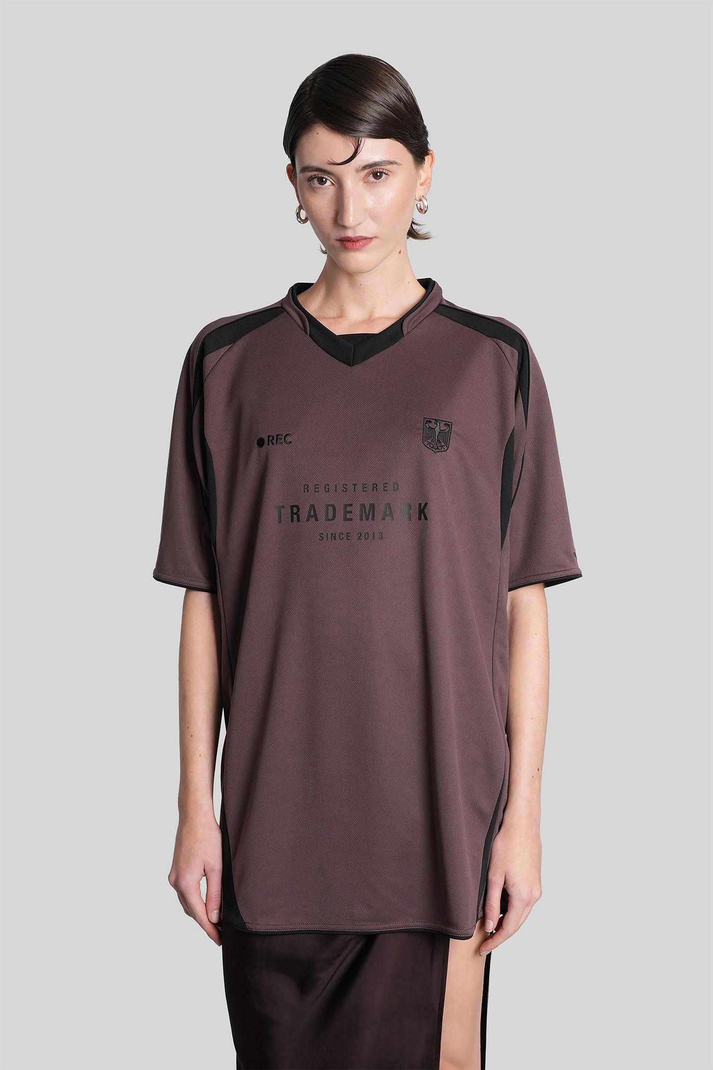 vetements t-shirt in brown polyester