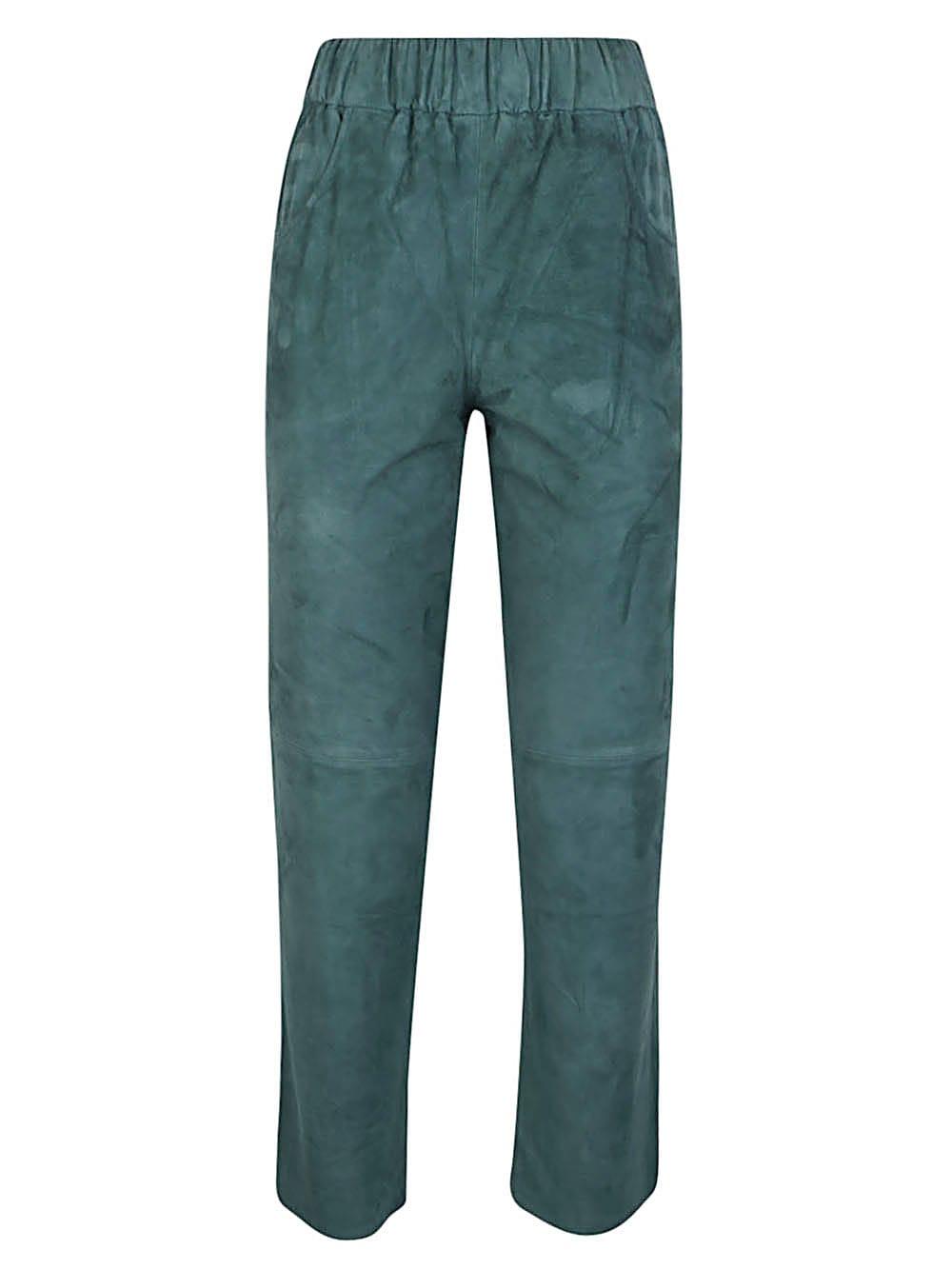 via masini 80 elastic waist suede trousers