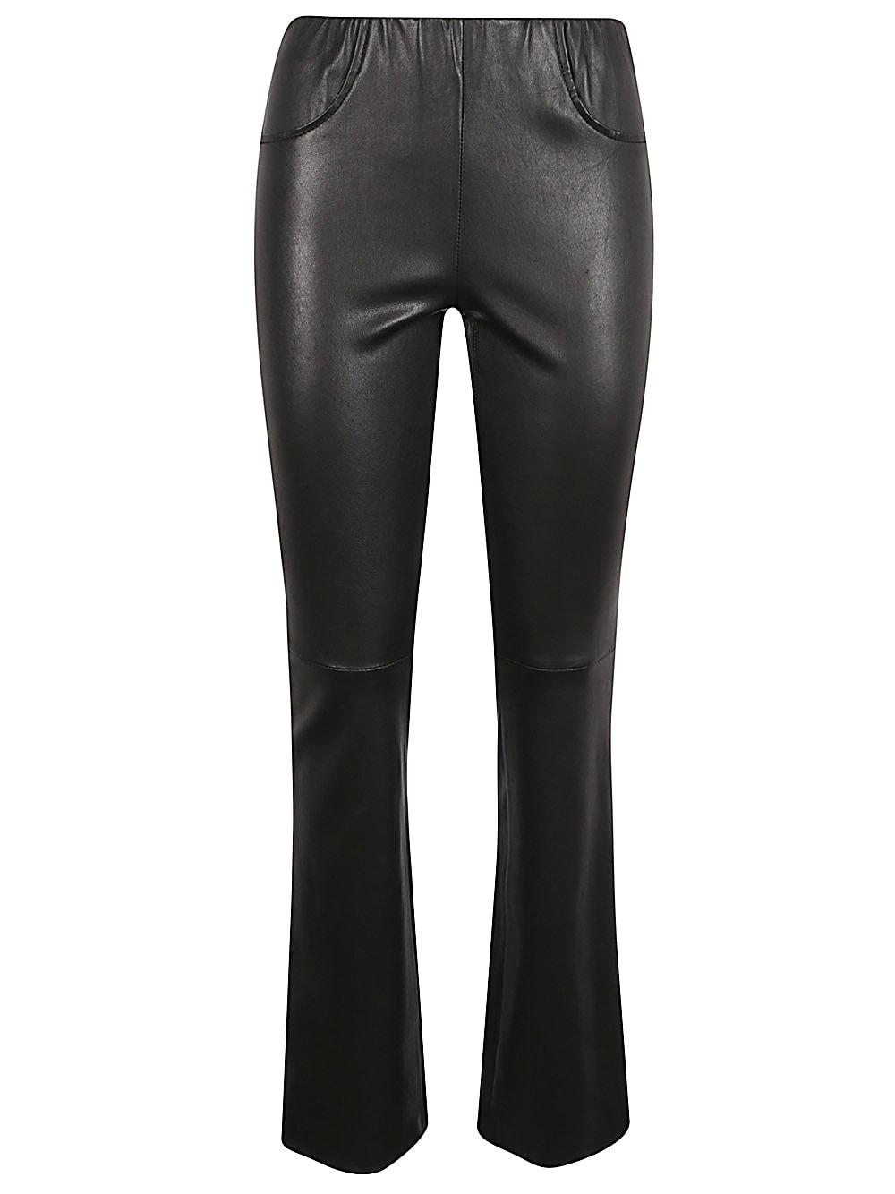 via masini 80 leather flared leg trousers