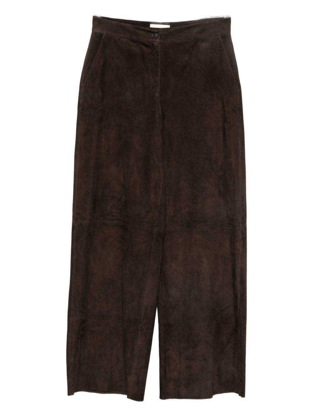 via masini 80 leather wide-leg trousers