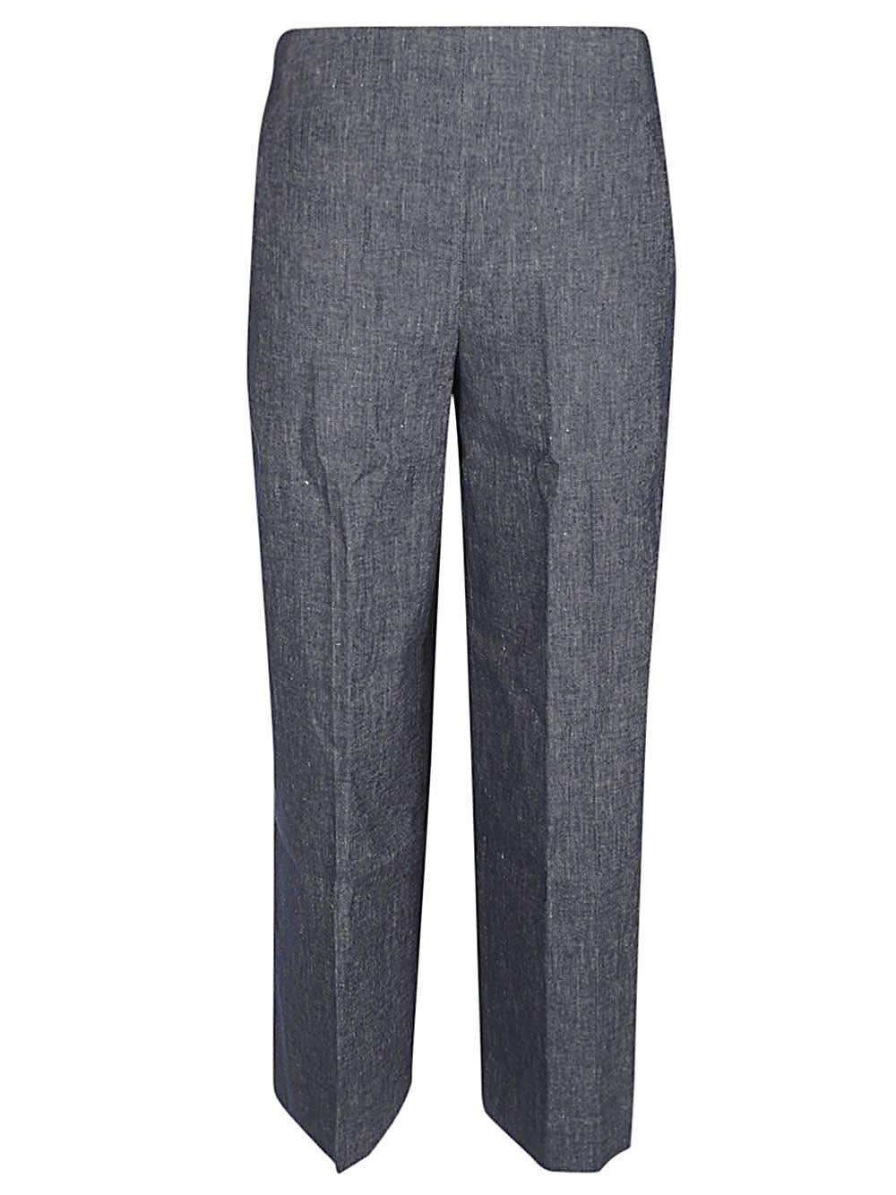 via masini 80 straight leg linen blend trousers
