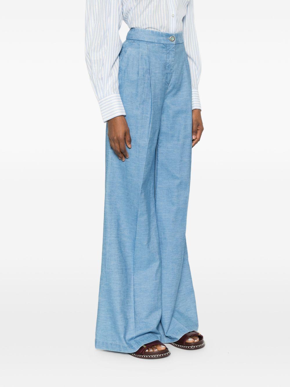 via masini 80 trousers blue lyocell - women