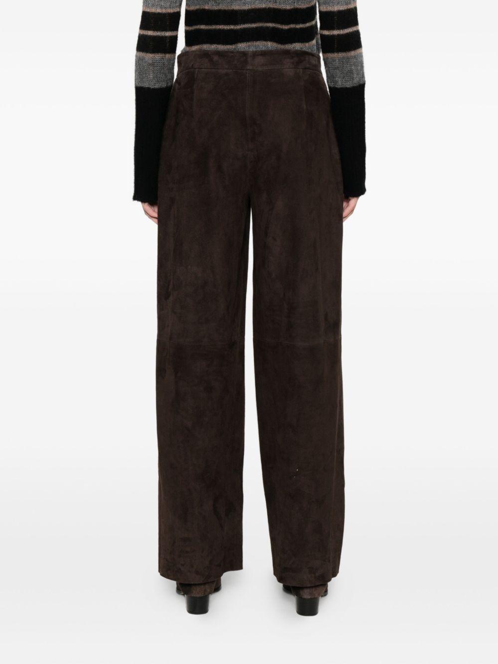 via masini 80 trousers brown calf leather - women