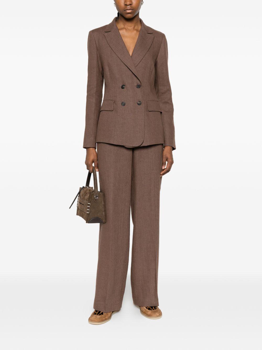 via masini 80 trousers brown linen/flax - women