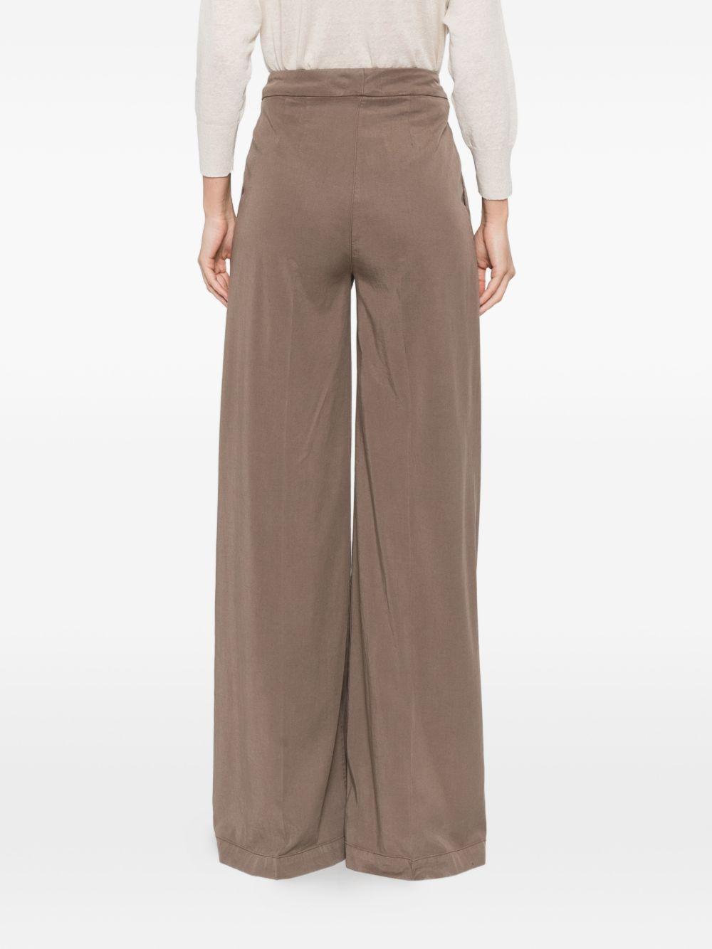 via masini 80 trousers brown lyocell - women