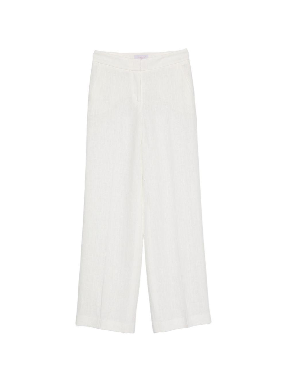 via masini 80 trousers ivory linen/flax - women
