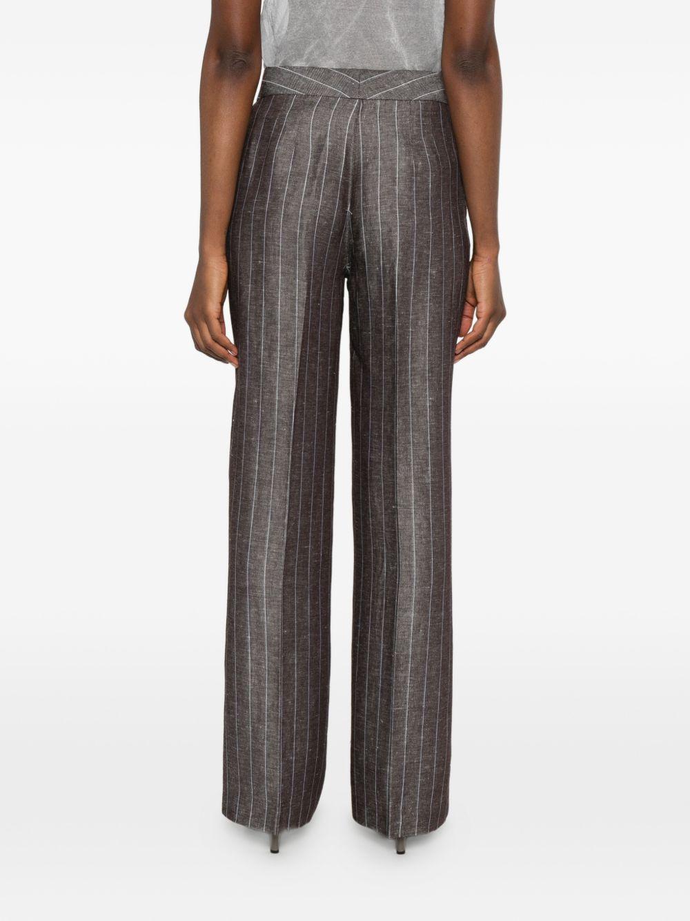 via masini 80 trousers marrone linen/flax - women