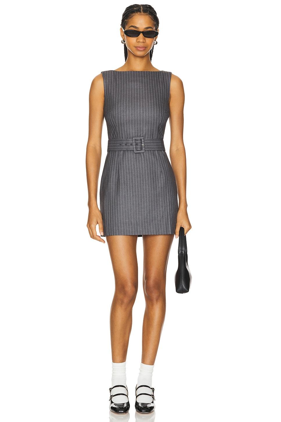 via pinstripe dress