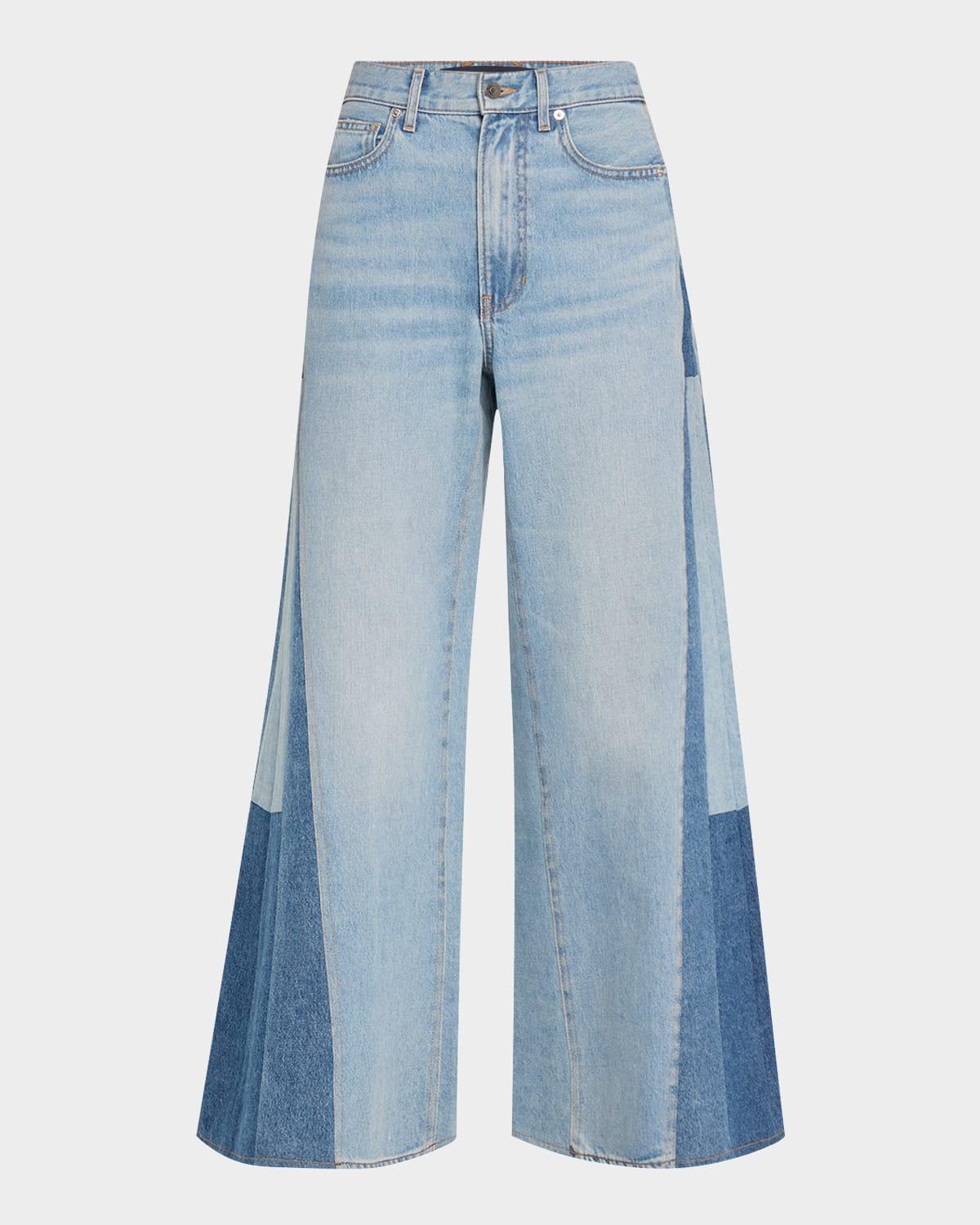 vicki patchwork wide-leg jeans