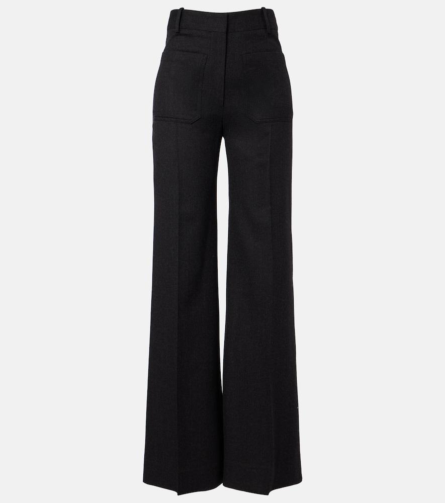 victoria beckham alina virgin wool flared pants