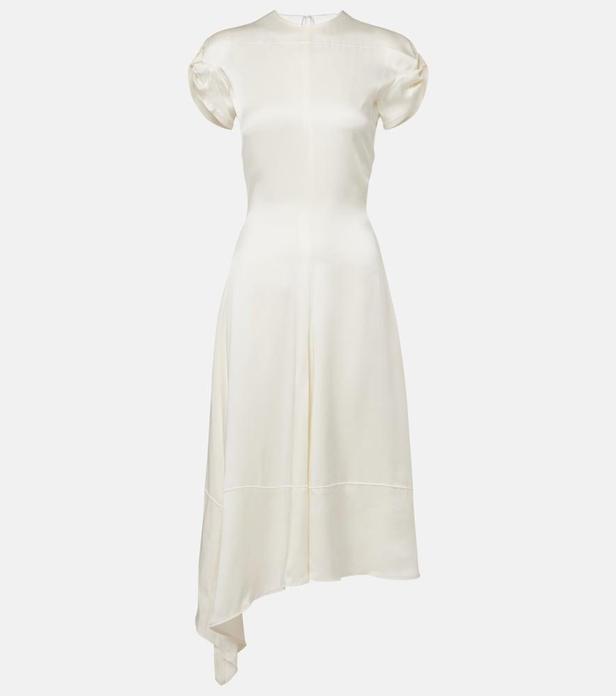 victoria beckham asymmetric crêpe satin midi dress