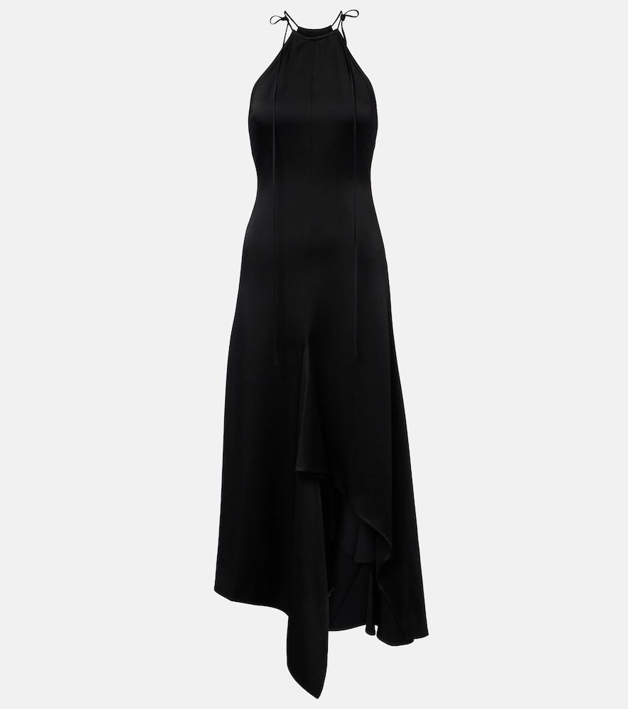 victoria beckham asymmetric crêpe satin midi dress