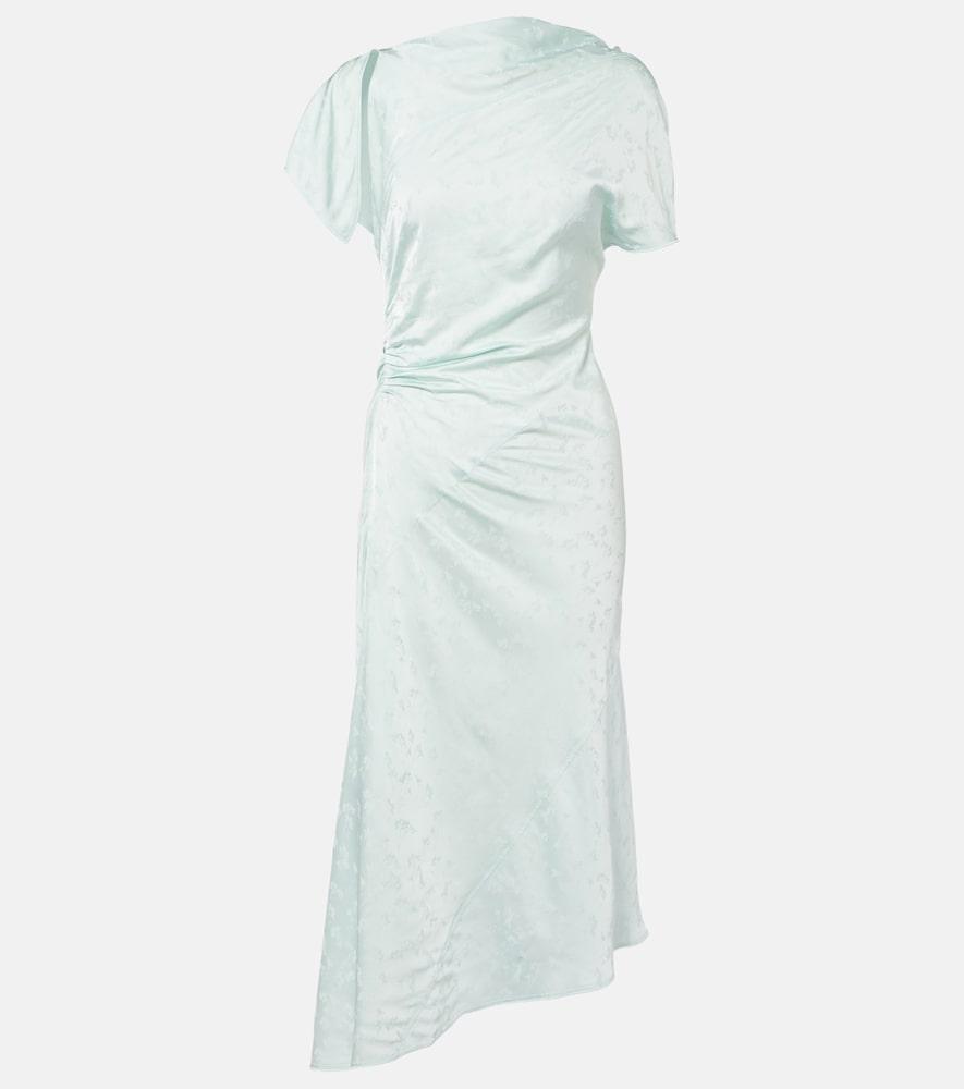 victoria beckham asymmetric floral midi dress