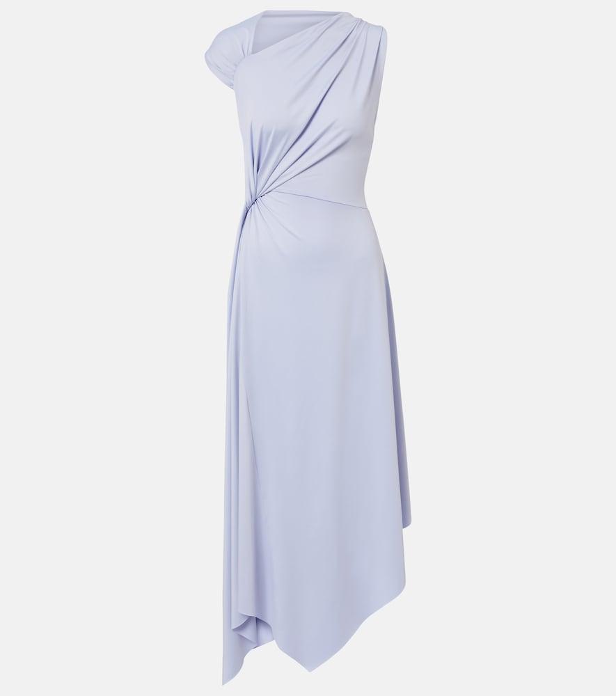 victoria beckham asymmetric gathered jersey midi dress