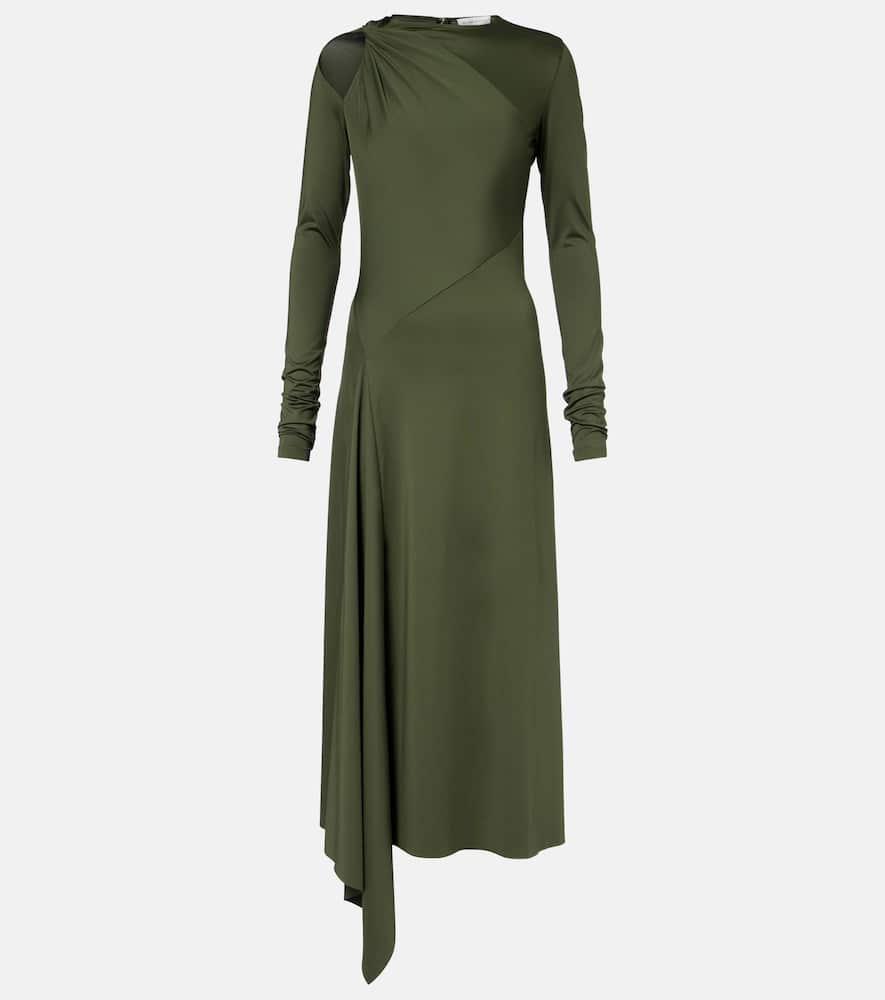 victoria beckham asymmetric midi dress