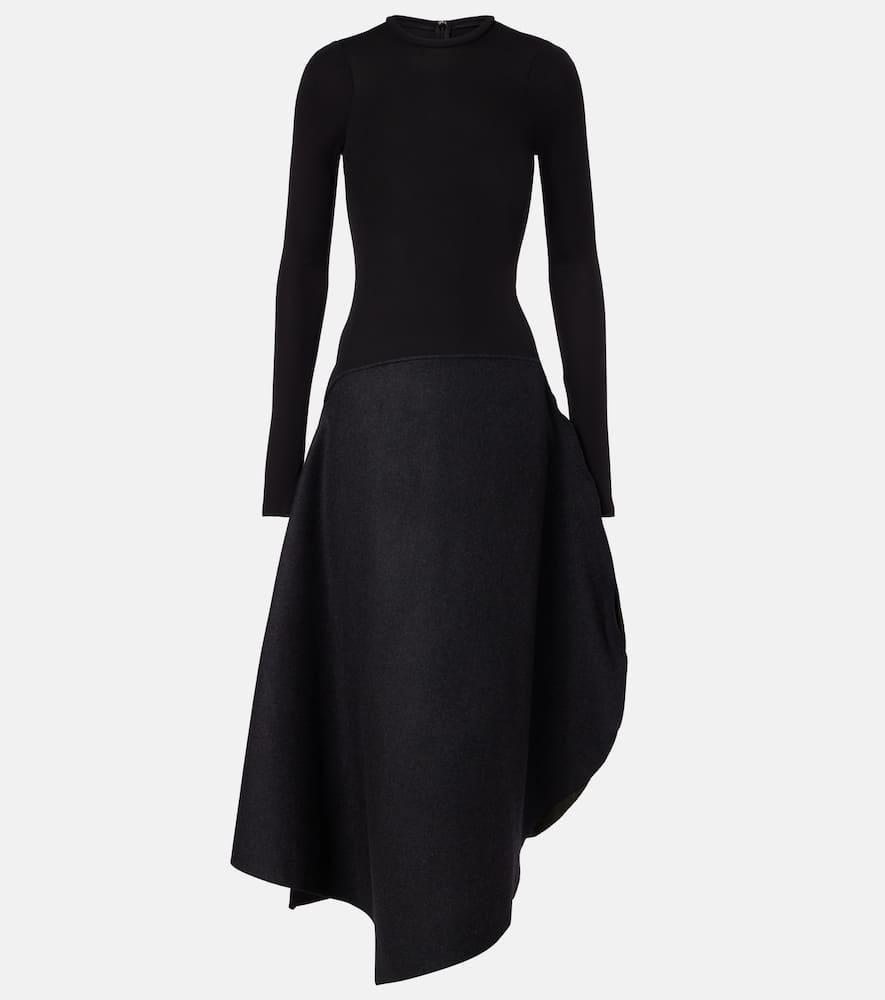 victoria beckham asymmetric midi dress