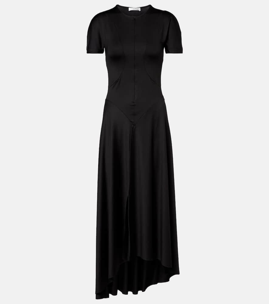 victoria beckham asymmetric midi dress