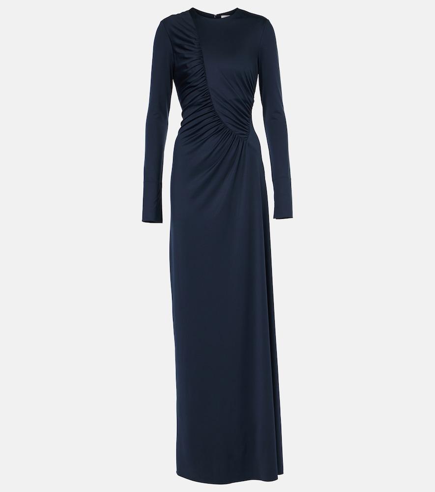 victoria beckham asymmetric ruched jersey gown