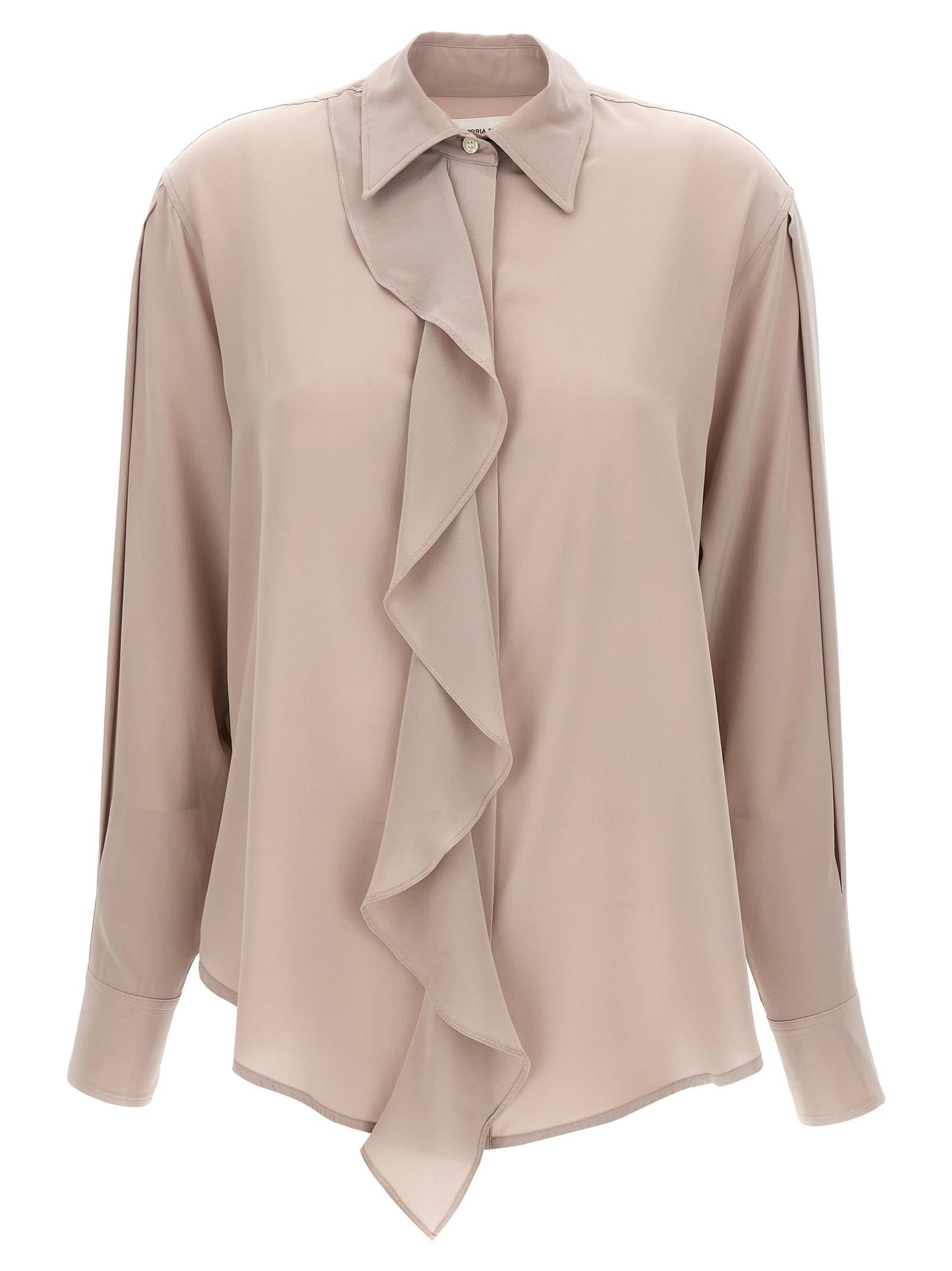 victoria beckham asymmetric ruffle blouse