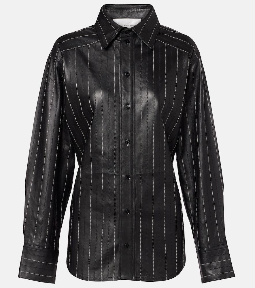 victoria beckham belted leather jacket