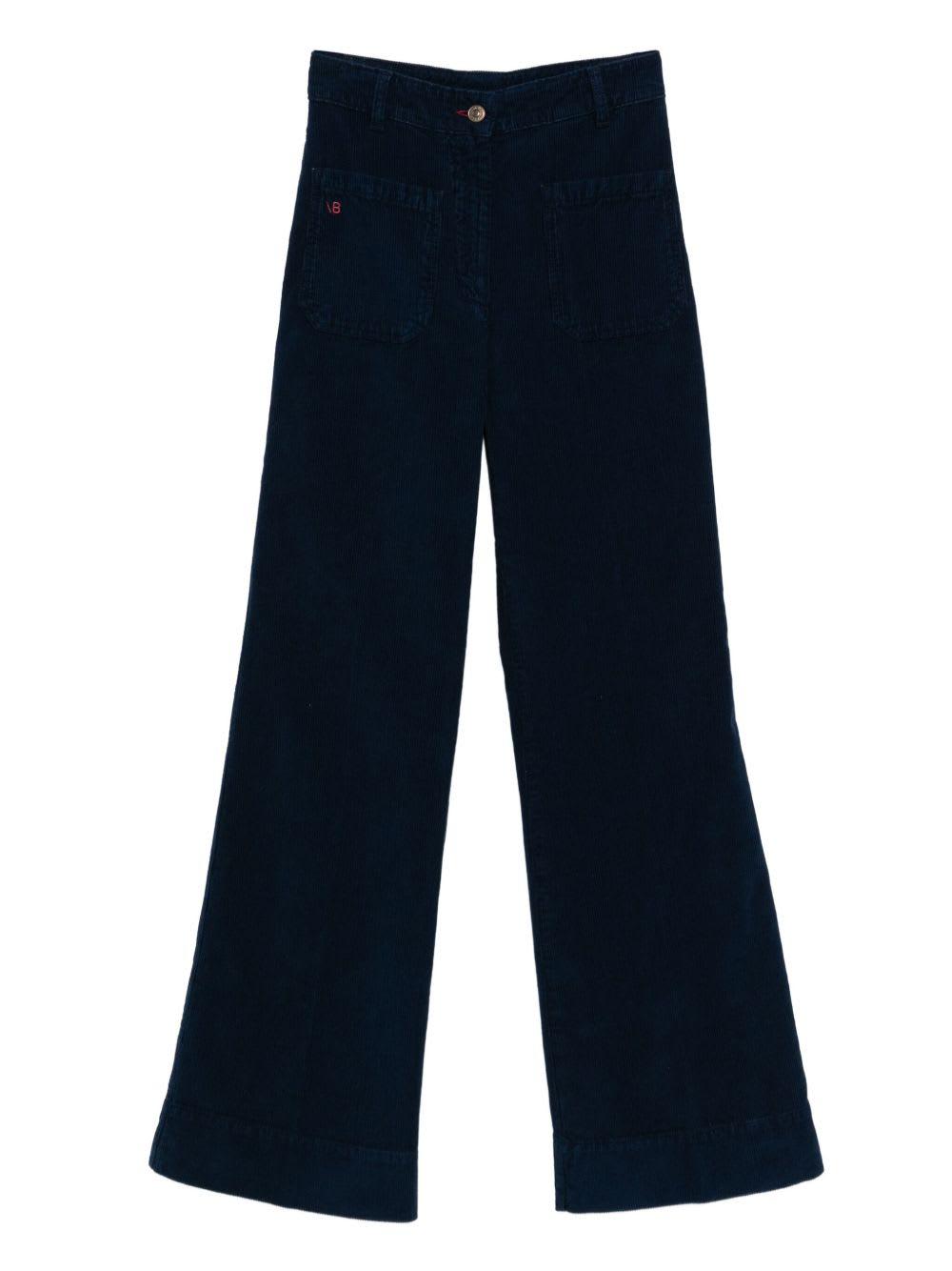 victoria beckham blue corduroy trousers