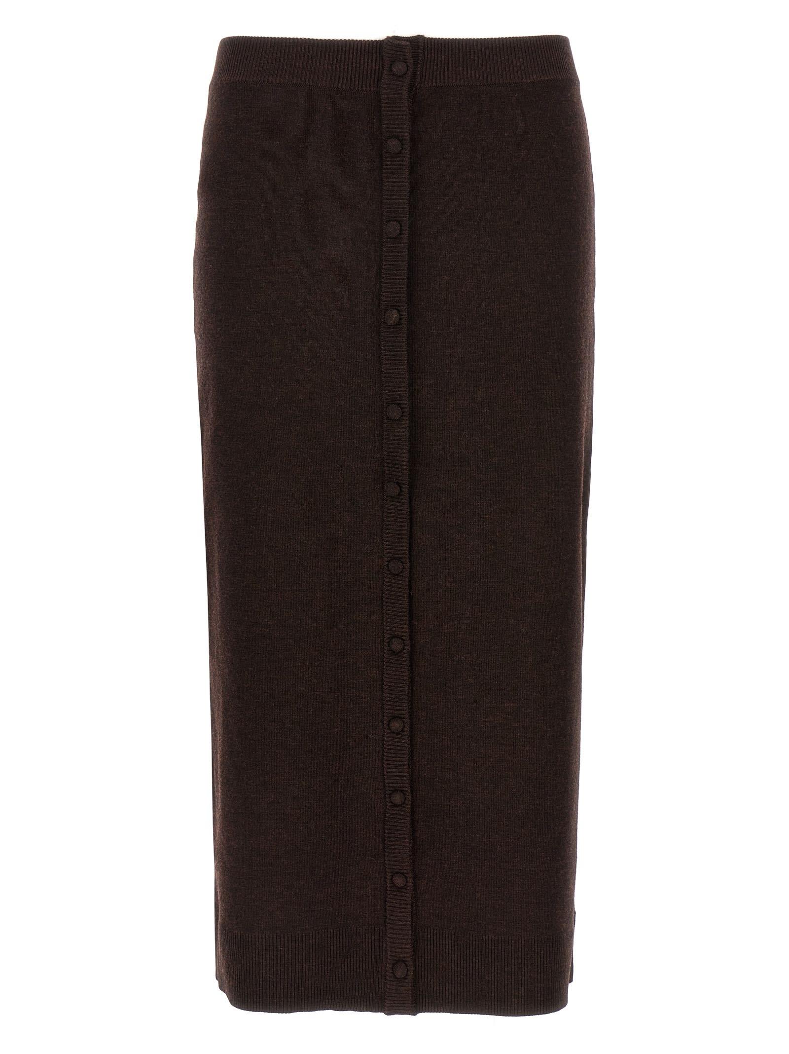 victoria beckham bottoni midi skirt