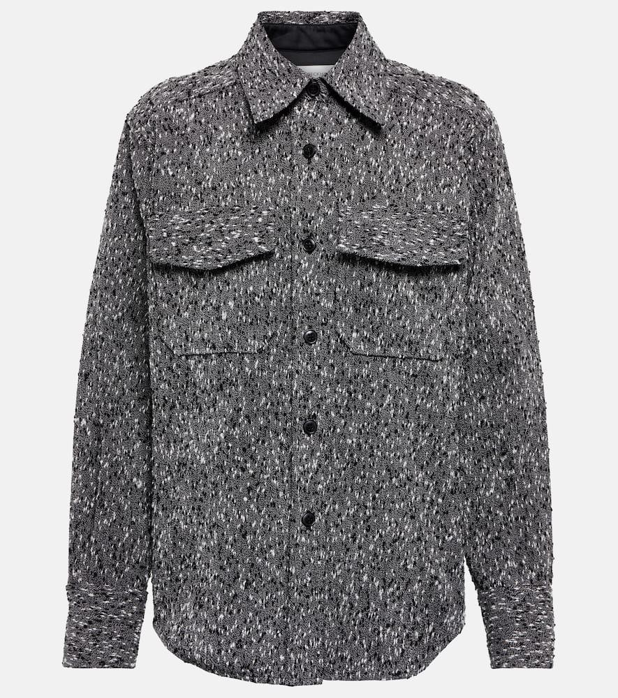 victoria beckham bouclé utility shirt