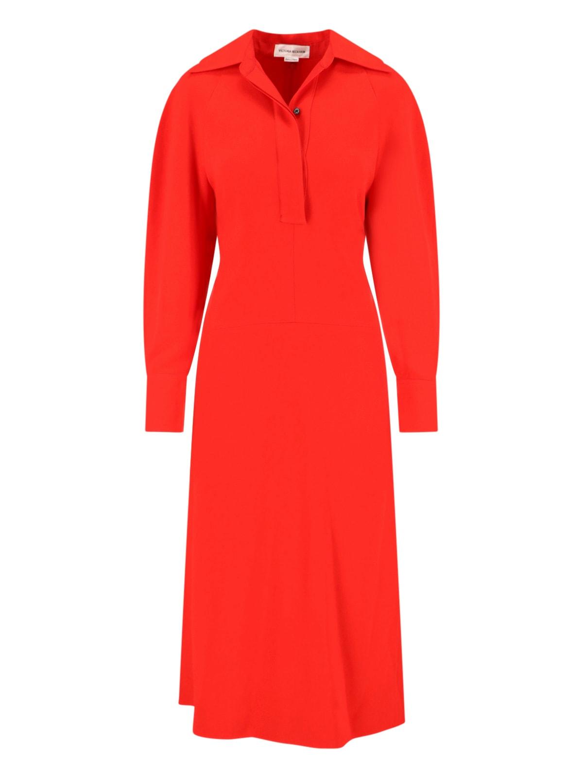 victoria beckham chemisier midi dress