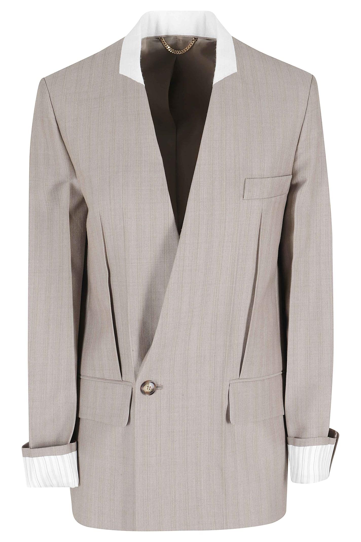 victoria beckham collarless jacket