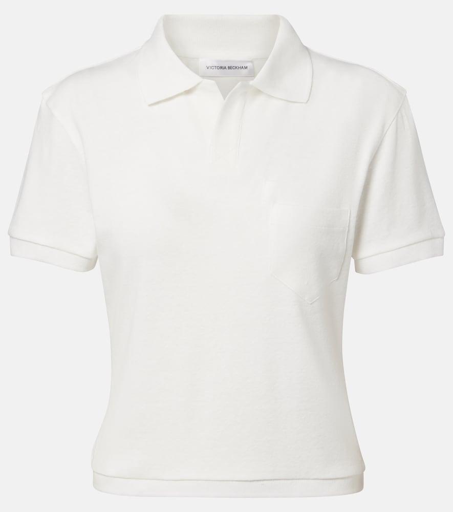 victoria beckham cotton and linen polo shirt