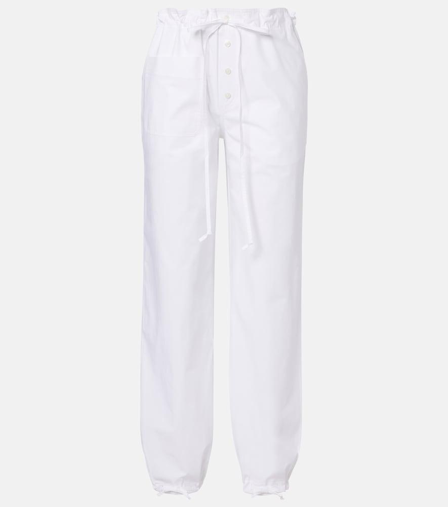 victoria beckham cotton poplin tapered pants