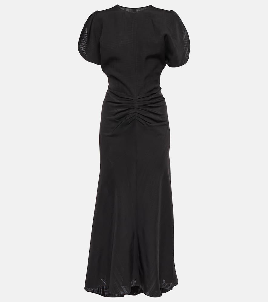 victoria beckham crêpe midi dress