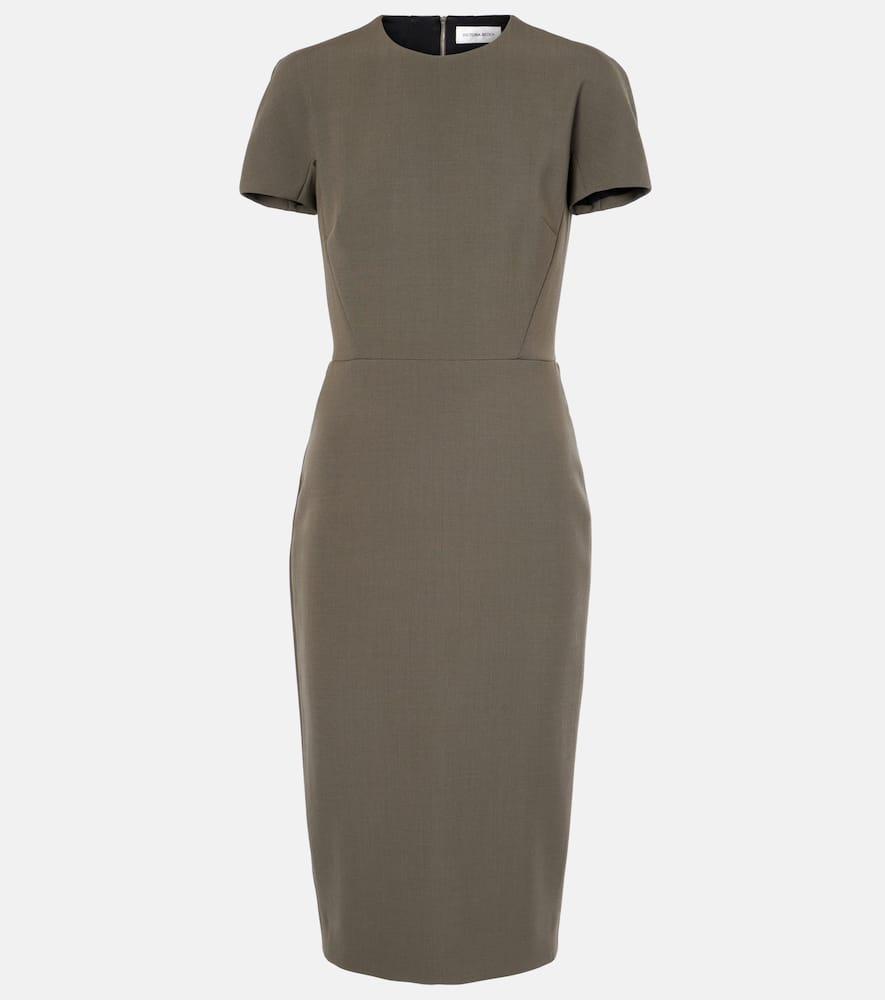 victoria beckham crêpe midi dress