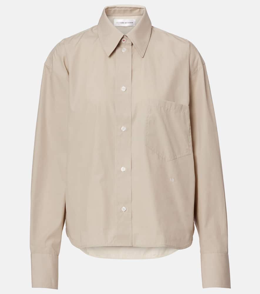 victoria beckham cropped cotton shirt