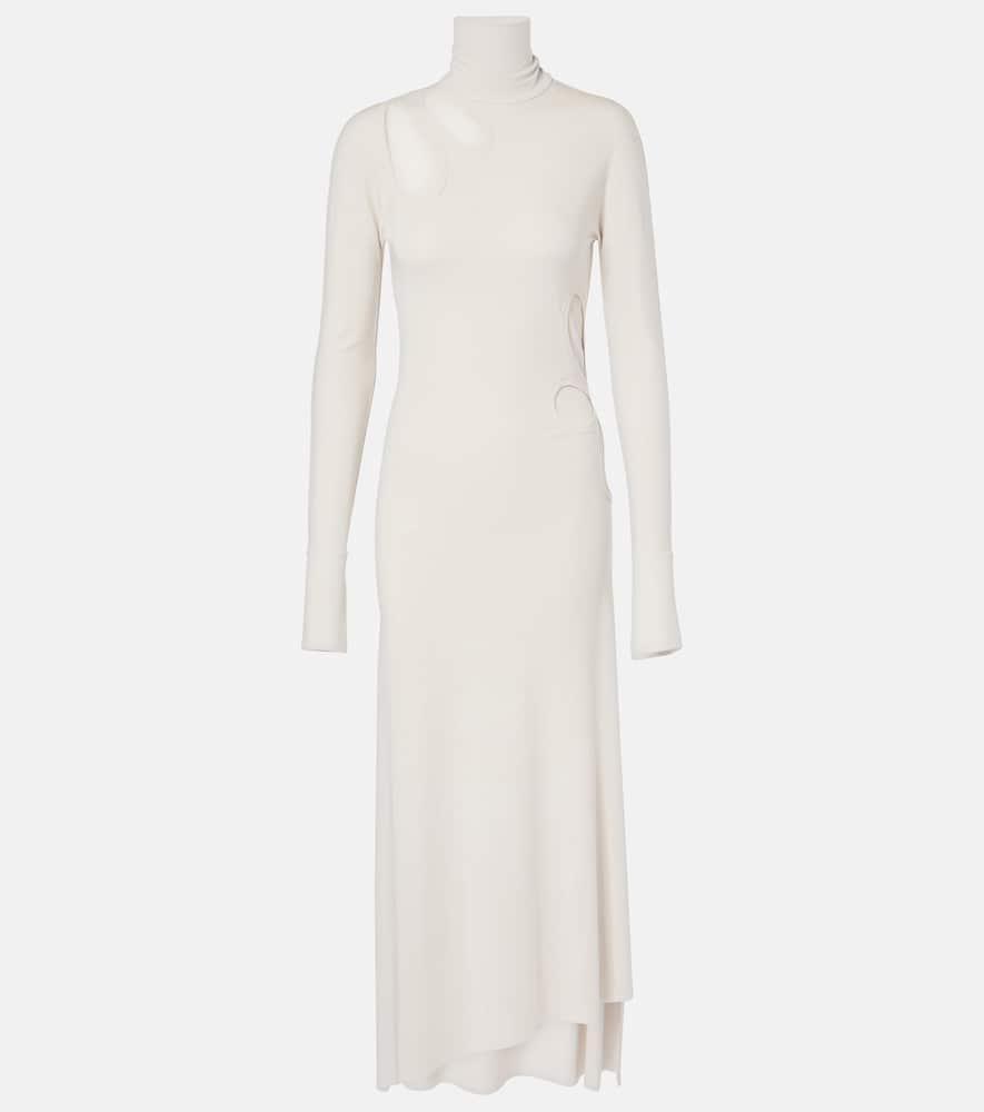 victoria beckham cutout jersey midi dress