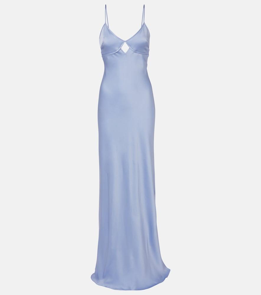 victoria beckham cutout satin gown