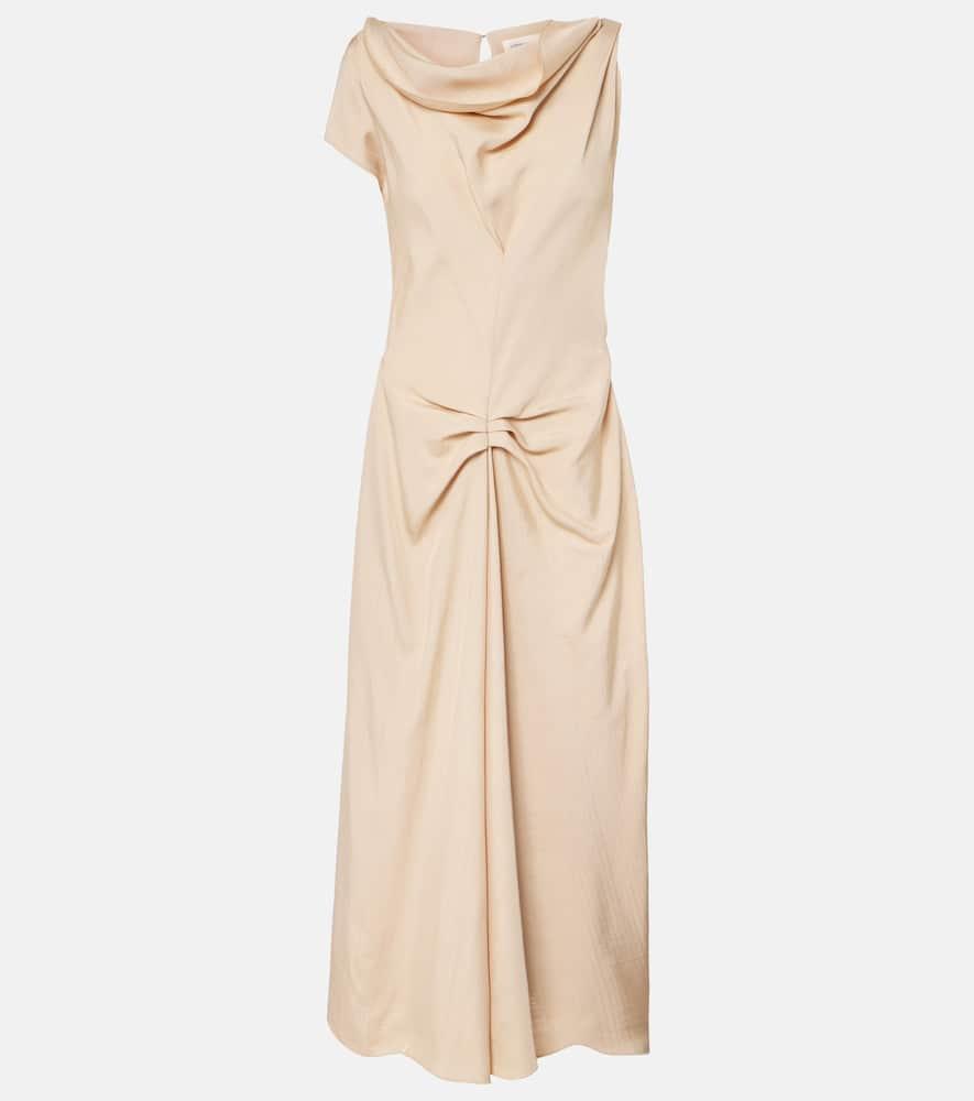 victoria beckham deconstructed gathered midi dress