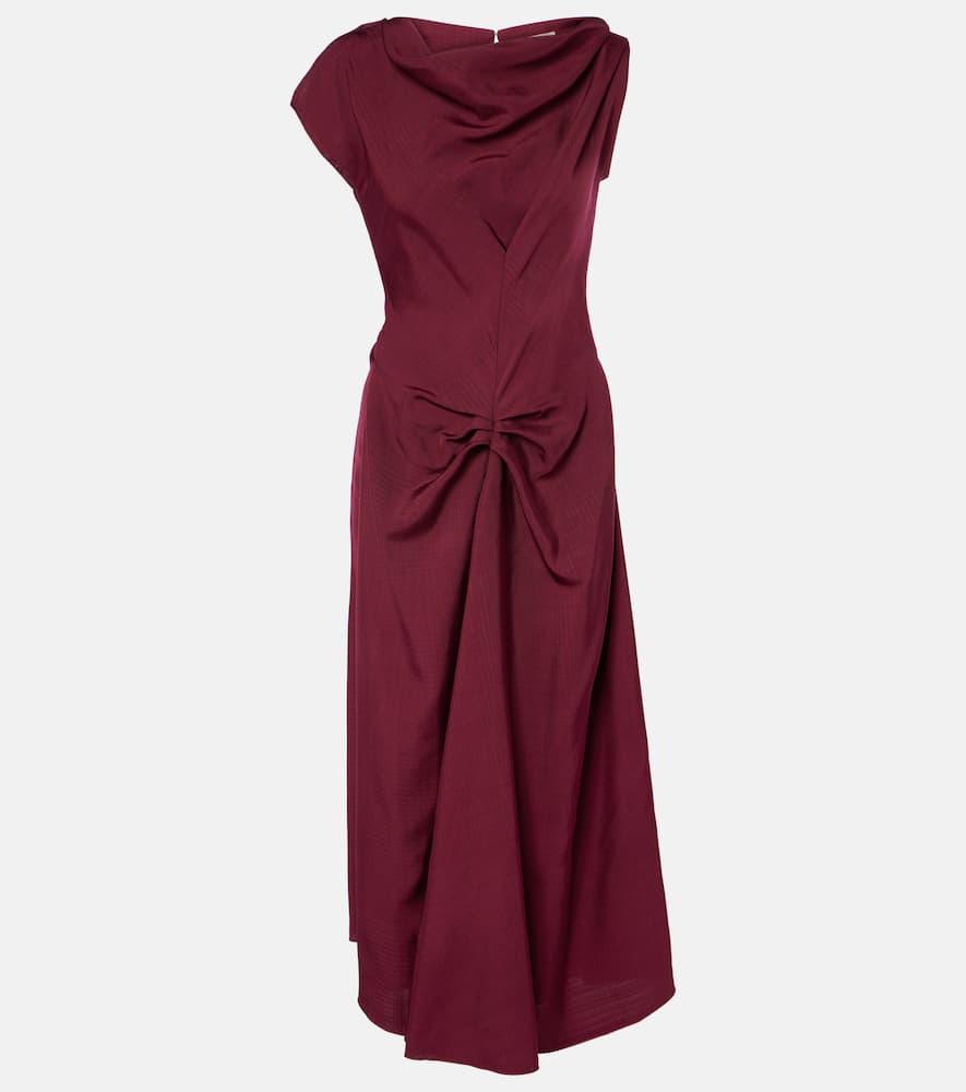victoria beckham deconstructed gathered midi dress