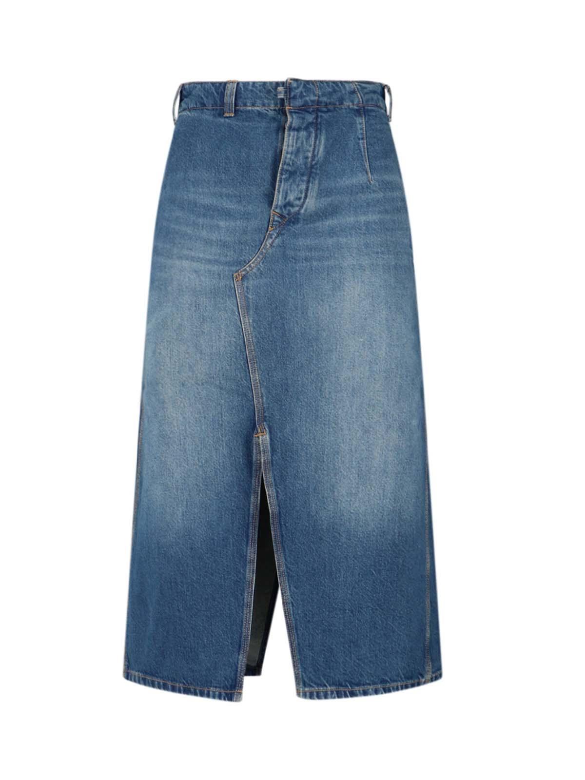 victoria beckham denim midi skirt