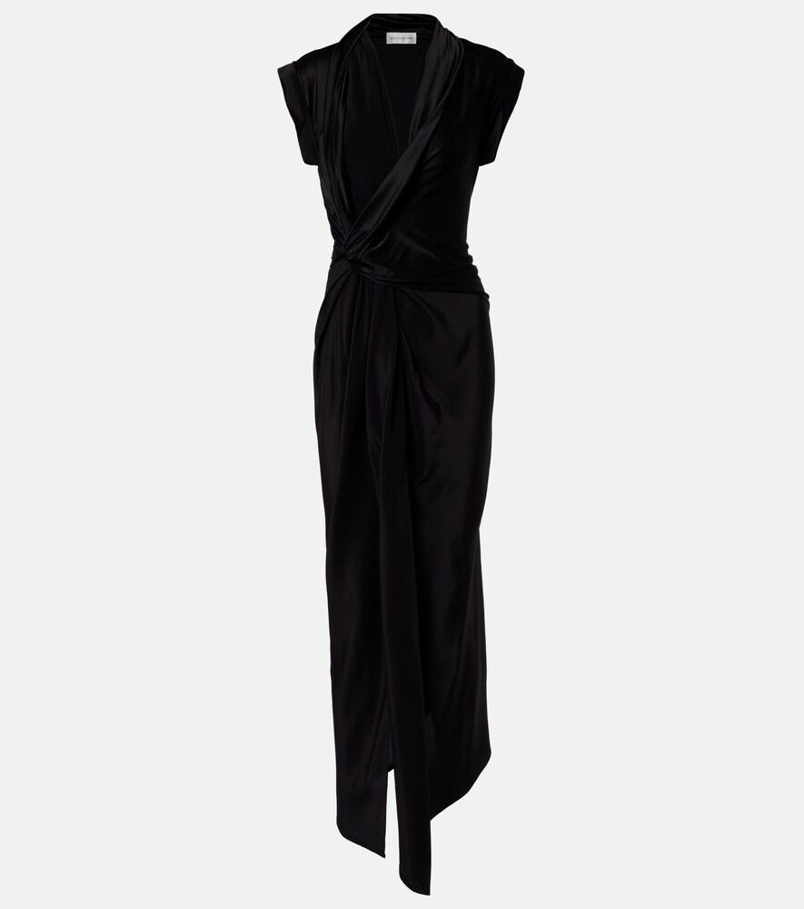 victoria beckham draped asymmetric midi dress